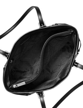 Michael Michael Kors Voyager Large Color-Block Metallic Signature Logo Tote Bag Black