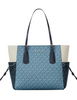 Michael Michael Kors Voyager Large Color-Block Signature Logo Tote Bag  Denim 