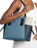 Michael Michael Kors Voyager Large Color-Block Signature Logo Tote Bag  Denim 