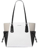Michael Michael Kors Voyager Large Color-Block Signature Logo Tote Bag Optic White