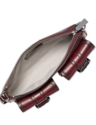 Michael Michael Kors Zoe Small Burnished Leather Pochette Oxblood