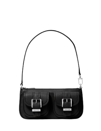 Michael Michael Kors Zoe Small Pebbled Leather Pochette Black