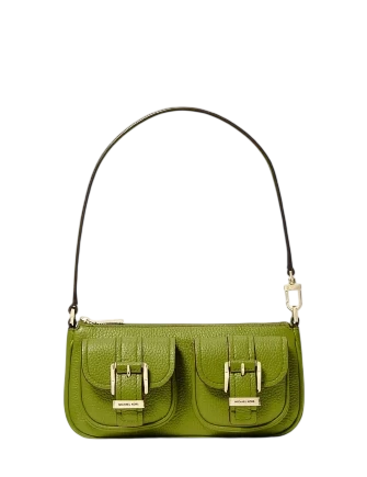 Michael Michael Kors Zoe Small Pebbled Leather Pochette Meadow Green