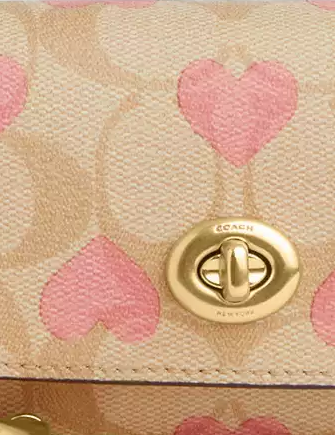 Coach Sunglass Case In Signature Canvas With Heart Print