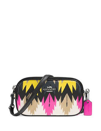 Coach Crossbody Pouch Printed Crossgrain Hawk Feather