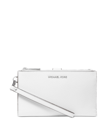 Michael Michael Kors Adele Double Zip Pebble Leather Phone Wristlet