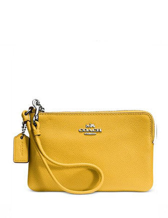 Coach Embossed Small L-Zip Wristlet in Leather