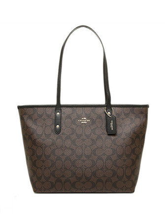 Coach City Zip Top Tote in Signature Coated Canvas