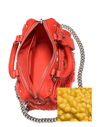Coach Rhyder Satchel 18 In Shearling and Leather