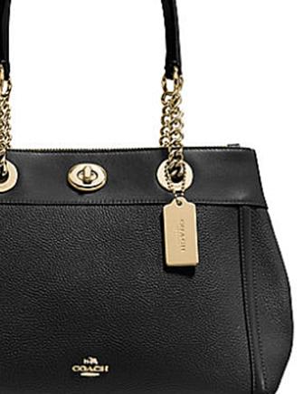 Coach Turnlock Edie in Polished Pebble Leather