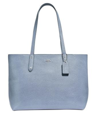 Coach Central Tote In Polished Pebble Leather