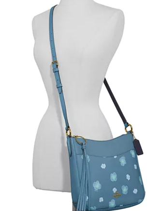 Coach Chaise Pansy Print Leather Crossbody