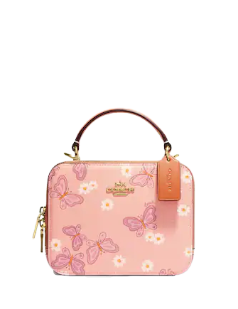 Coach Box Crossbody With Lovely Butterfly Print