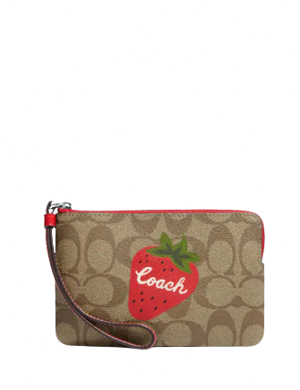 Coach Corner Zip Wristlet コーナー ジップ リストレット CAQ59 Coach Corner Zip Wristlet With Signature Canvas | Brixton Baker