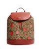 Coach Dempsey Drawstring Backpack In Signature Canvas With Wild Strawberry Print