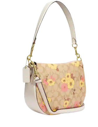 Coach Ella Hobo In Signature Canvas With Floral Cluster Print