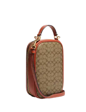 Coach Eva Phone Crossbody In Colorblock Signature Canvas Brixton Baker