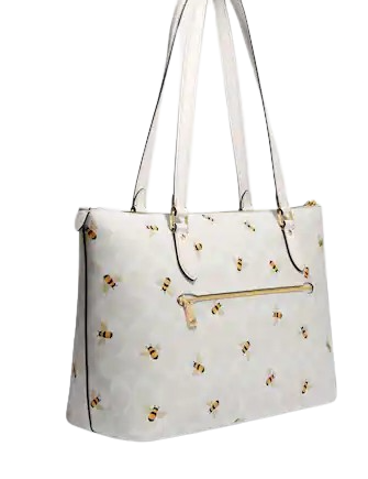 Coach Gallery Tote In Signature Canvas With Bee Print