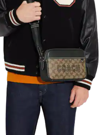 Coach Graham Crossbody In Signature Canvas With Varsity Motif