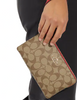 Coach Large Corner Zip Wristlet In Signature Canvas With Strawberry