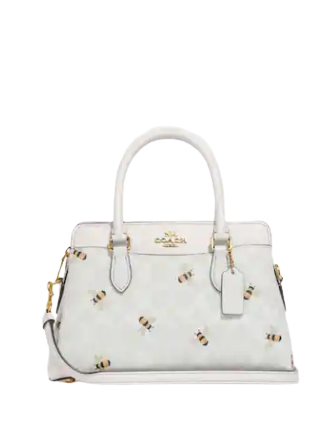Coach Mini Darcie Carryall In Signature Canvas With Bee Print
