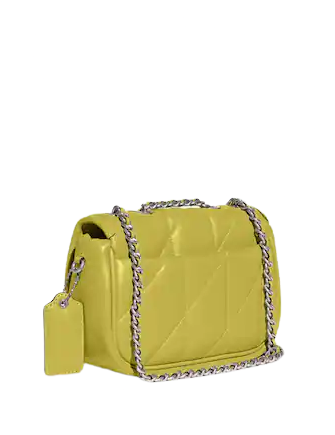 COACH Chain-linked Quilted Crossbody Bag in White