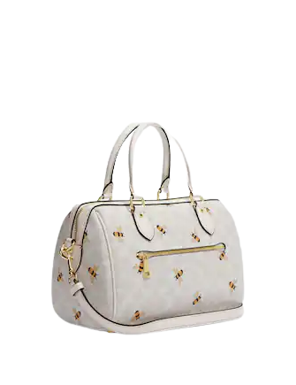 coach backpack bee print Coach Rowan Satchel In Signature Canvas With Bee Print