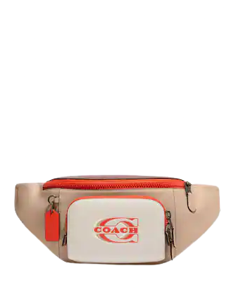 Coach Track Belt Bag In Colorblock With Coach Stamp