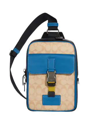 Coach Track Pack In Colorblock Signature Canvas