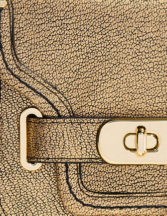Coach Metallic Pebble Leather Swagger Small Shoulder Bag