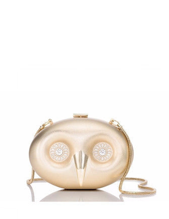 Kate Spade New York Blaze A Trail Gold Owl Clutch