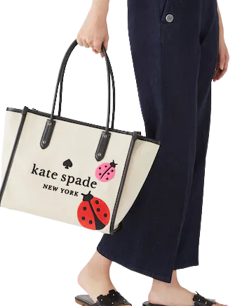 Kate Spade Women's Ella Small Ladybug Tote Bag, Natural