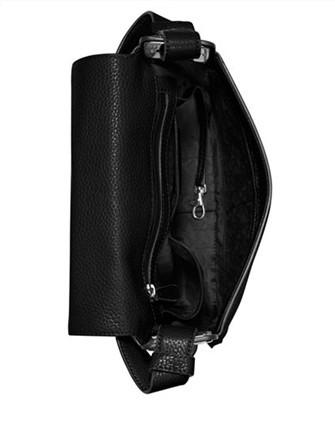 Michael Kors Lila Large Shoulder Flap Bag Pebble Leather Black