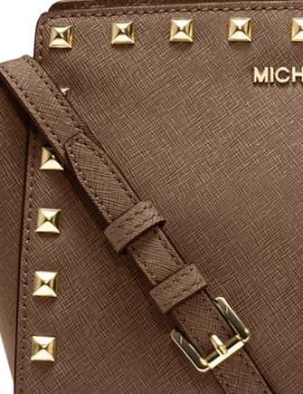 Michael Michael Kors Selma Medium Studded Saffiano Messenger