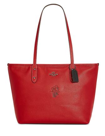 Coach Minnie Motif City Tote in Pebble Leather