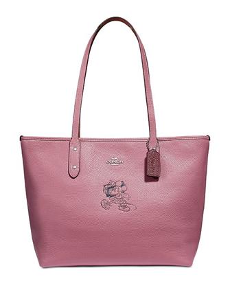 Coach Minnie Motif City Tote in Pebble Leather