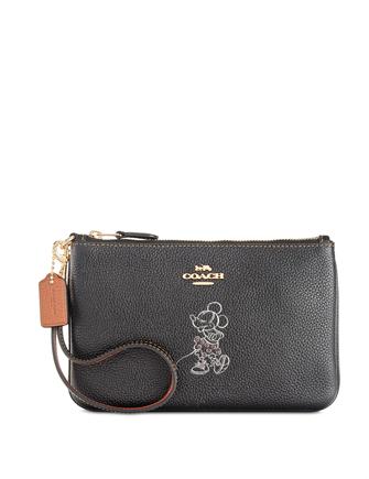 Coach Minnie Mouse Motif Wristlet in Pebble Leather
