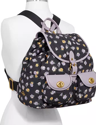 Coach backpack 2025 rose print