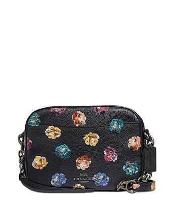 Coach Rainbow Rose Camera Bag in Pebble Leather