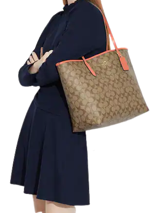 Coach City Tote In Signature Canvas