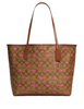 Coach City Tote In Signature Canvas With Lips Print