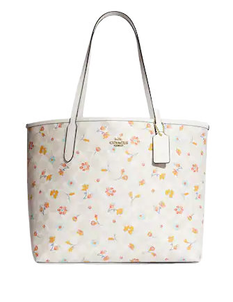Coach City Tote In Signature Canvas With Mystical Floral Print