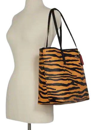 Coach City Tote With Tiger Print