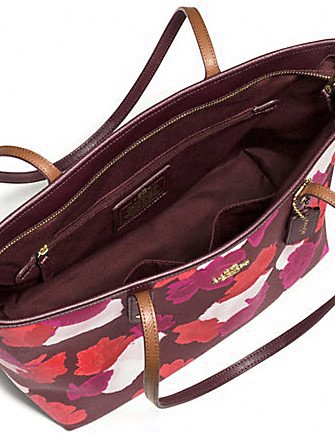 Coach City Zip Tote In Field Floral Print