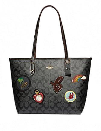 Coach City Zip Tote in Signature Canvas With Wizard of Oz Patches