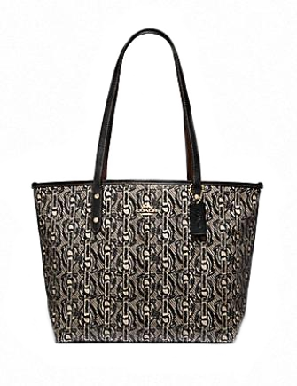 Coach City Zip Tote With Chain Print