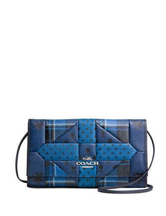 Coach Downtown Clutch in Patchwork Crossgrain Leather