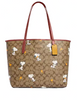 Coach Coach X Peanuts City Tote In Signature Canvas With Snoopy Woodstock Print