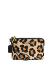 Coach Corner Zip Wristlet in Ocelot Print Grossgrain Leather
