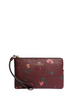 Coach Corner Zip Wristlet With Holiday Bells Print